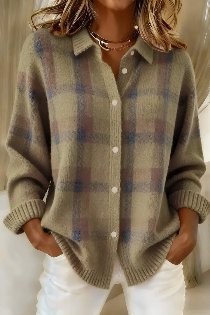 Nerava | Checked Knit Cardigan — Nerava London