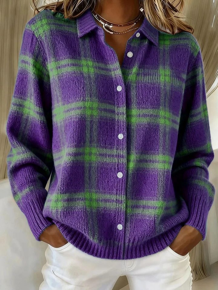 Nerava | Checked Knit Cardigan — Nerava London