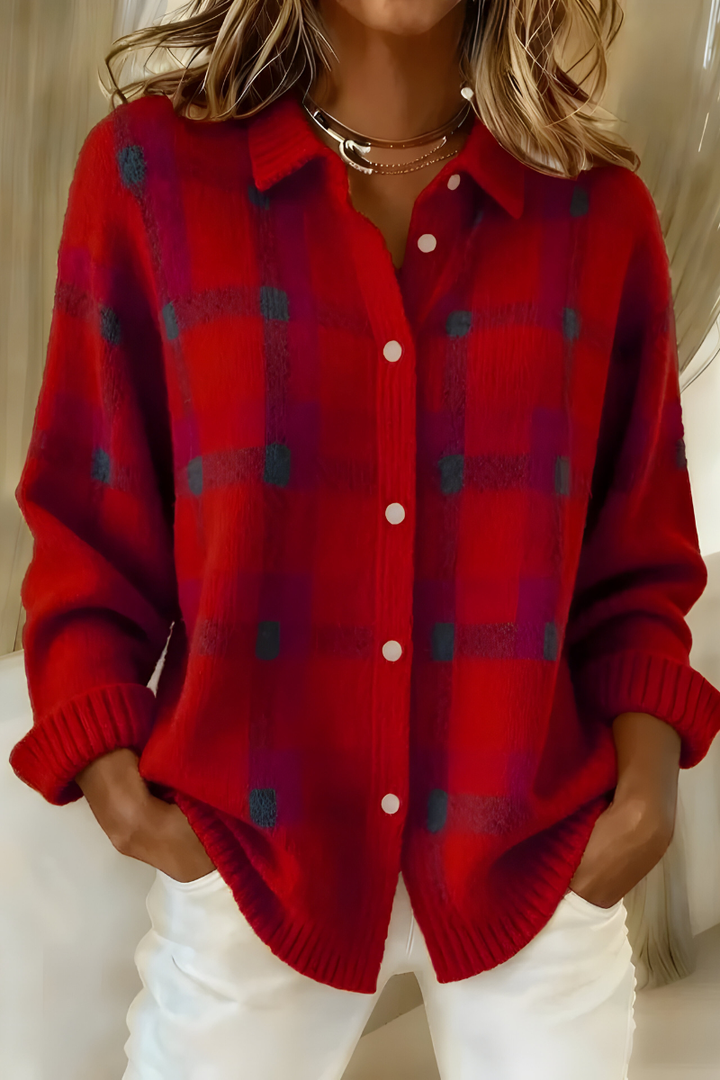 Nerava | Checked Knit Cardigan — Nerava London