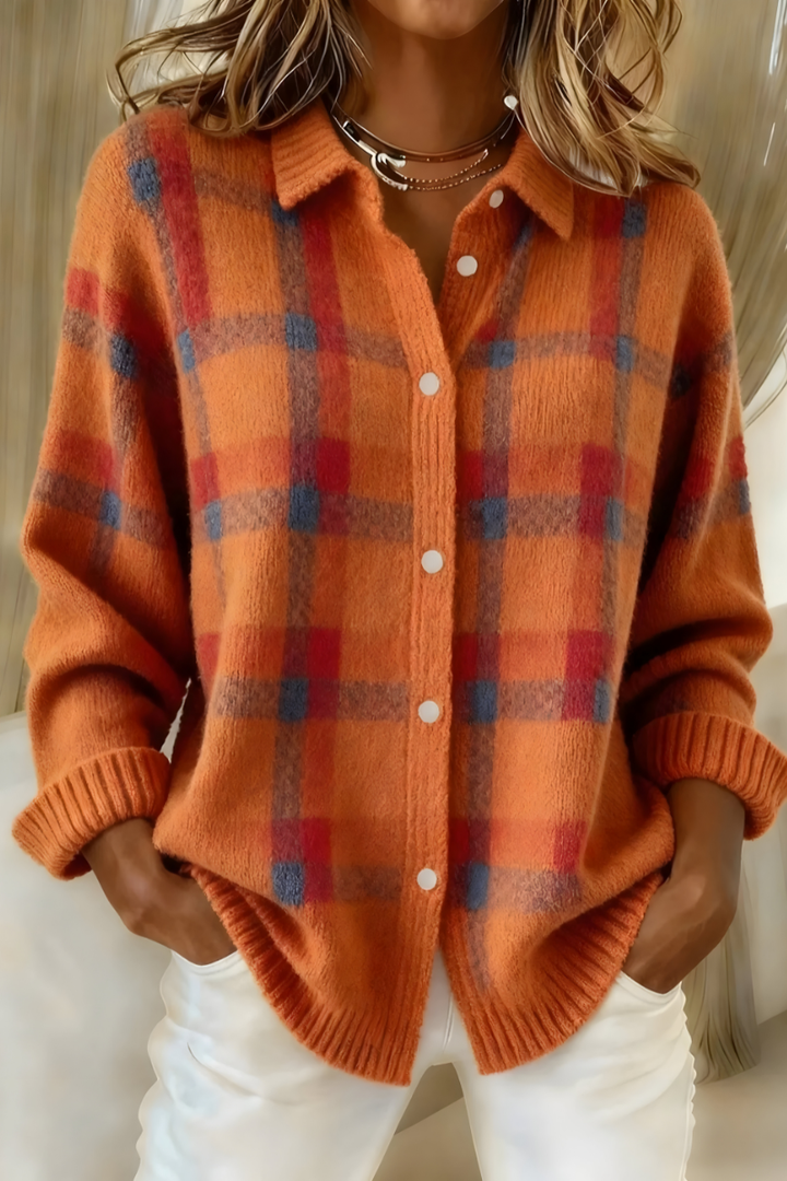 Nerava | Checked Knit Cardigan — Nerava London
